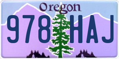 OR license plate 978HAJ
