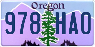 OR license plate 978HAO