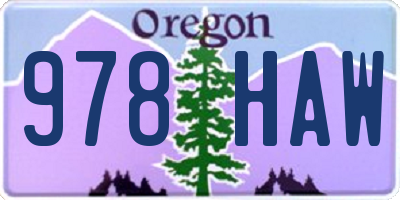 OR license plate 978HAW