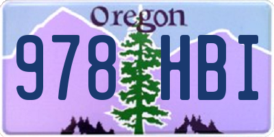 OR license plate 978HBI