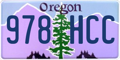 OR license plate 978HCC