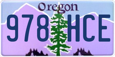 OR license plate 978HCE