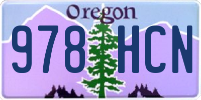 OR license plate 978HCN
