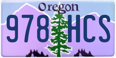OR license plate 978HCS