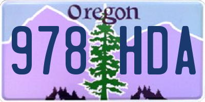 OR license plate 978HDA