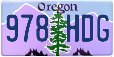 OR license plate 978HDG