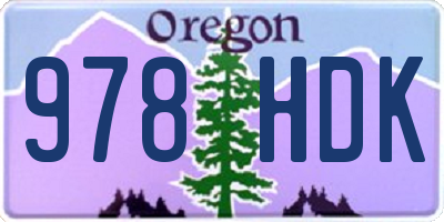 OR license plate 978HDK