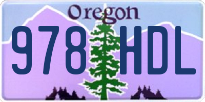 OR license plate 978HDL