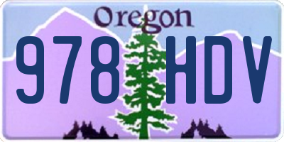 OR license plate 978HDV
