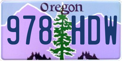 OR license plate 978HDW