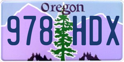 OR license plate 978HDX