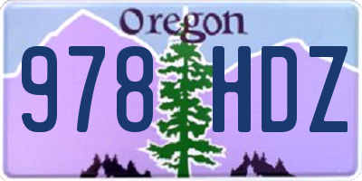 OR license plate 978HDZ