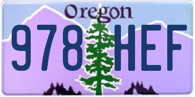 OR license plate 978HEF