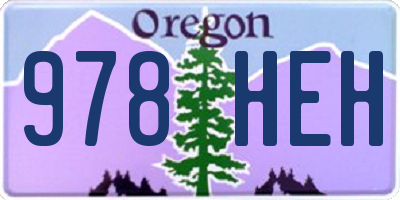 OR license plate 978HEH