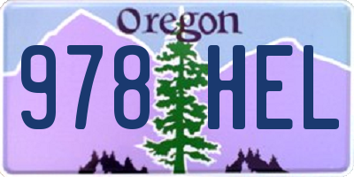 OR license plate 978HEL