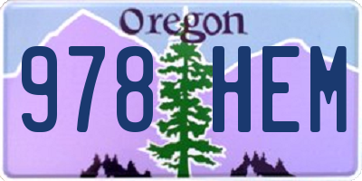 OR license plate 978HEM