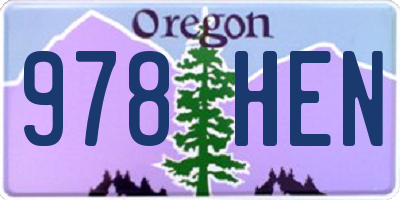 OR license plate 978HEN