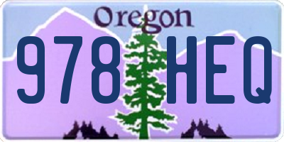 OR license plate 978HEQ