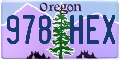 OR license plate 978HEX