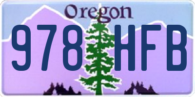 OR license plate 978HFB