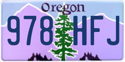 OR license plate 978HFJ