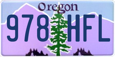 OR license plate 978HFL