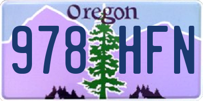 OR license plate 978HFN