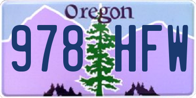 OR license plate 978HFW