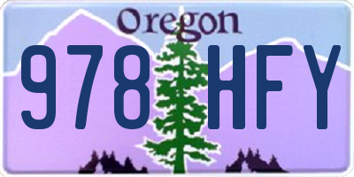 OR license plate 978HFY