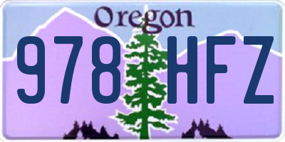 OR license plate 978HFZ