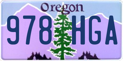 OR license plate 978HGA