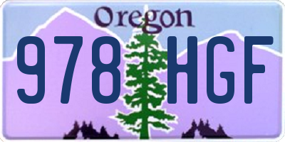 OR license plate 978HGF