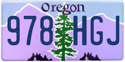 OR license plate 978HGJ