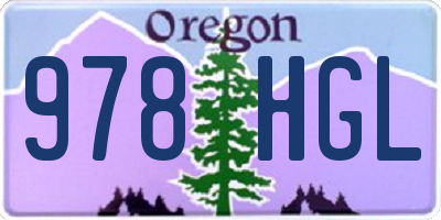 OR license plate 978HGL