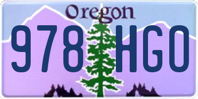 OR license plate 978HGO