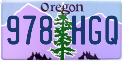 OR license plate 978HGQ