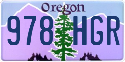 OR license plate 978HGR
