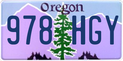 OR license plate 978HGY