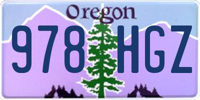 OR license plate 978HGZ