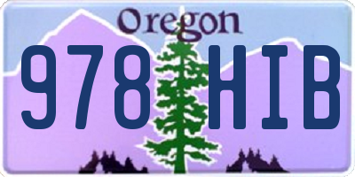 OR license plate 978HIB