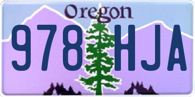 OR license plate 978HJA