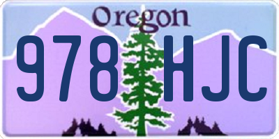 OR license plate 978HJC