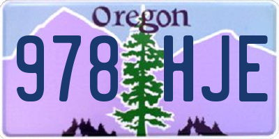 OR license plate 978HJE