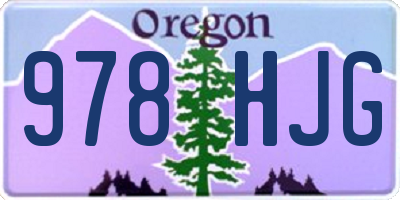 OR license plate 978HJG