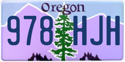 OR license plate 978HJH