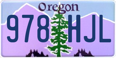 OR license plate 978HJL