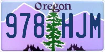 OR license plate 978HJM