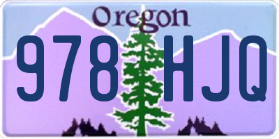 OR license plate 978HJQ