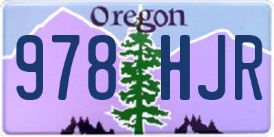 OR license plate 978HJR