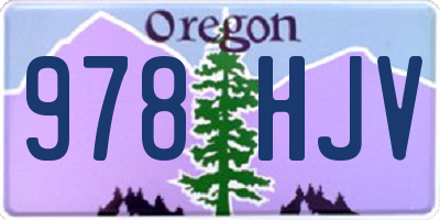 OR license plate 978HJV